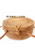 Wide ata round bag with rattan cross clip and lining 